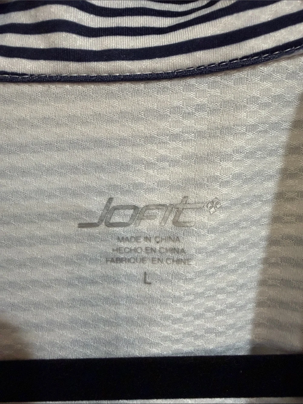 Jofit Navy Polka Dot & Striped Golf Tank with Red Trim